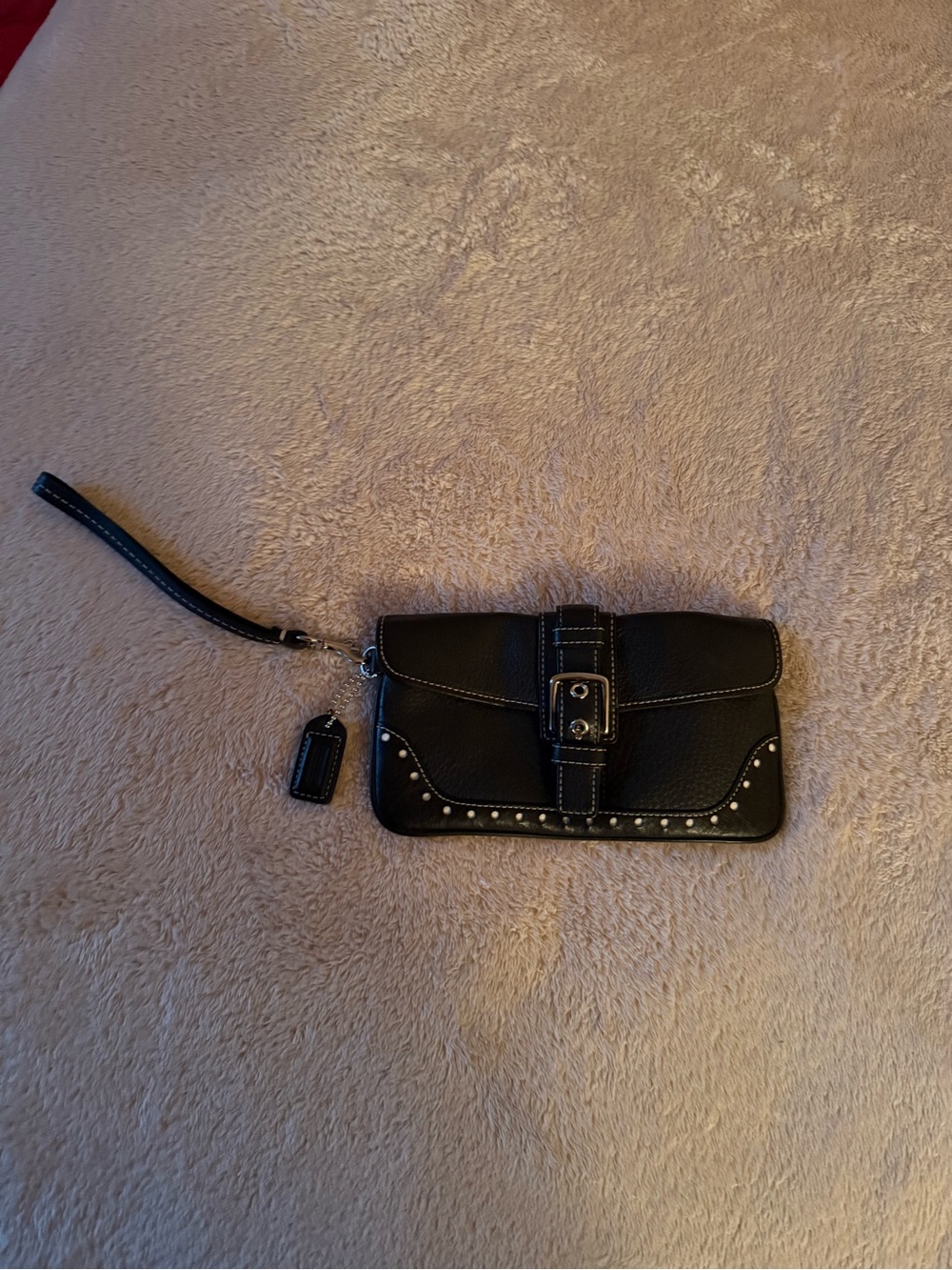 Black Studded Wristlet Clutch